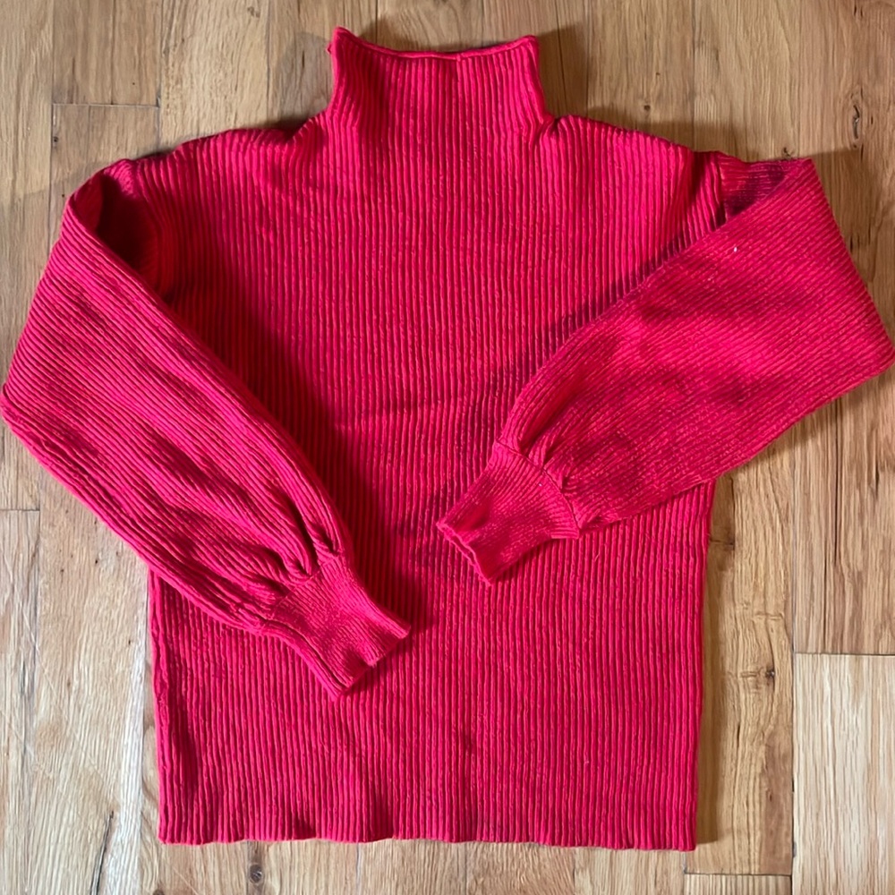 Red turtleneck